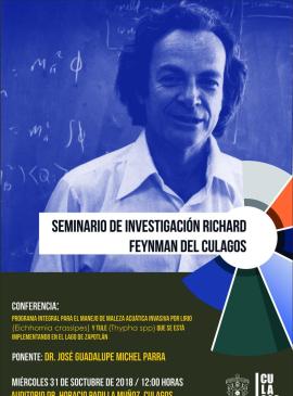 Seminario Richard Feynman: Programa integral para el manejo de maleza acuática invasiva por lirio (Eichhornia crassipes) y tule (Thypha spp) que se está implementando en el lago de Zapotlán
